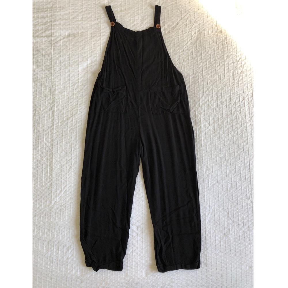 Black Cotton Overalls